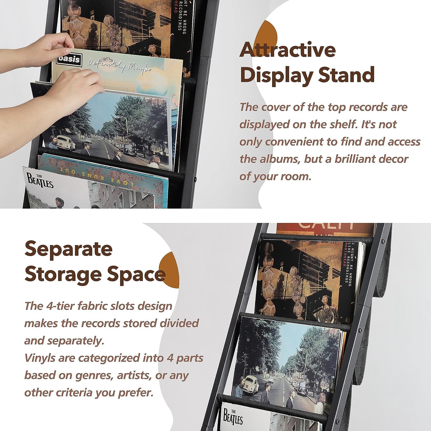 Amazon.com: Keebofly Vinyl Record Storage, Record Holder Up to 100